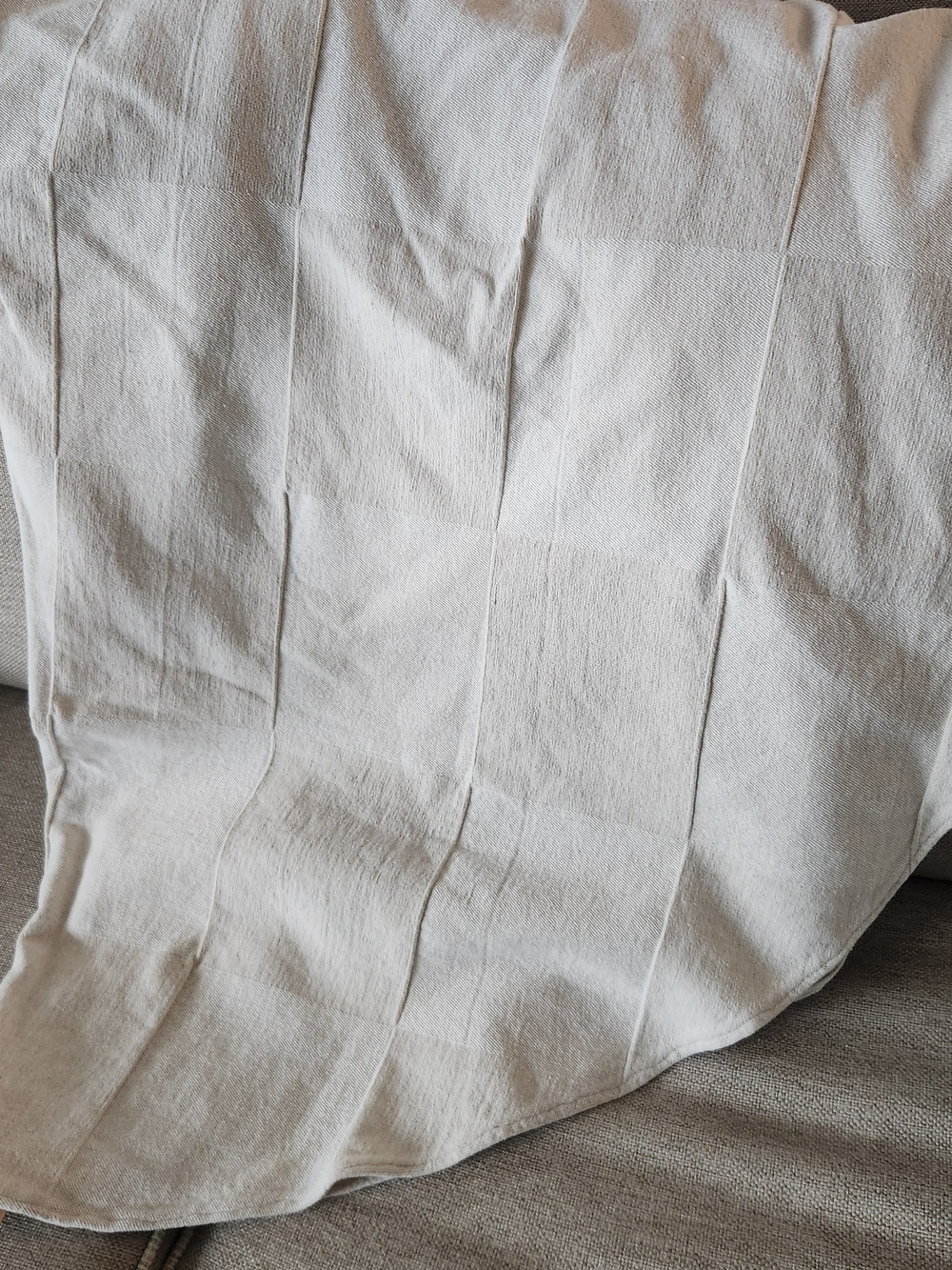 Hand Crafted 64 Inch Diameter Cream Woven Table Throw